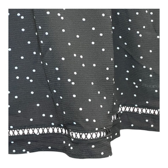 🆕 NWOT Mossimo black & white polka dot cold shoulder midi dress – size M - Picture 4 of 11